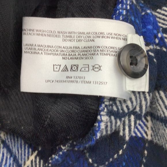 Orvis Mens‎ Long Sleeve Button Up Heavy Flannel Shirt Jacket Blue Plaid Size XXL - Picture 9 of 9